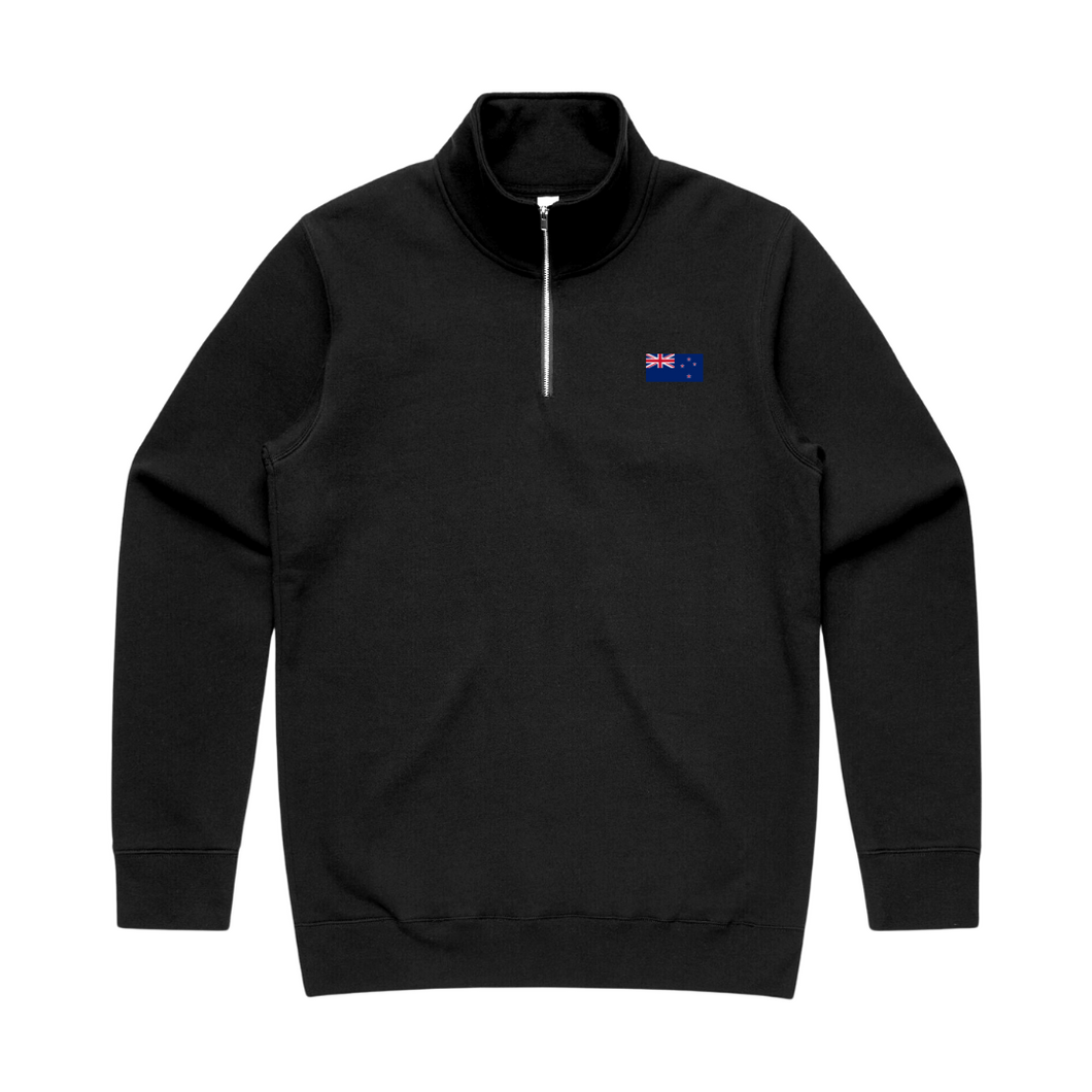 New Zealand Embroidered Flag Zip Jumper