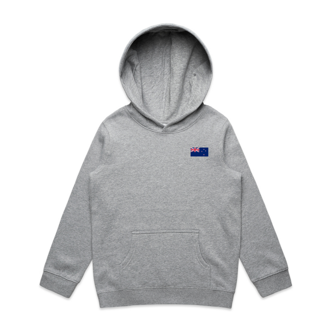 New Zealand Embroidered Flag Kids Hoodie
