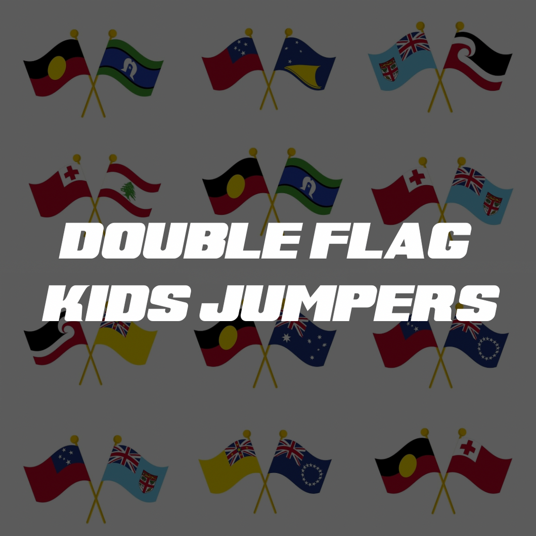Kids embroidered double flag clothing