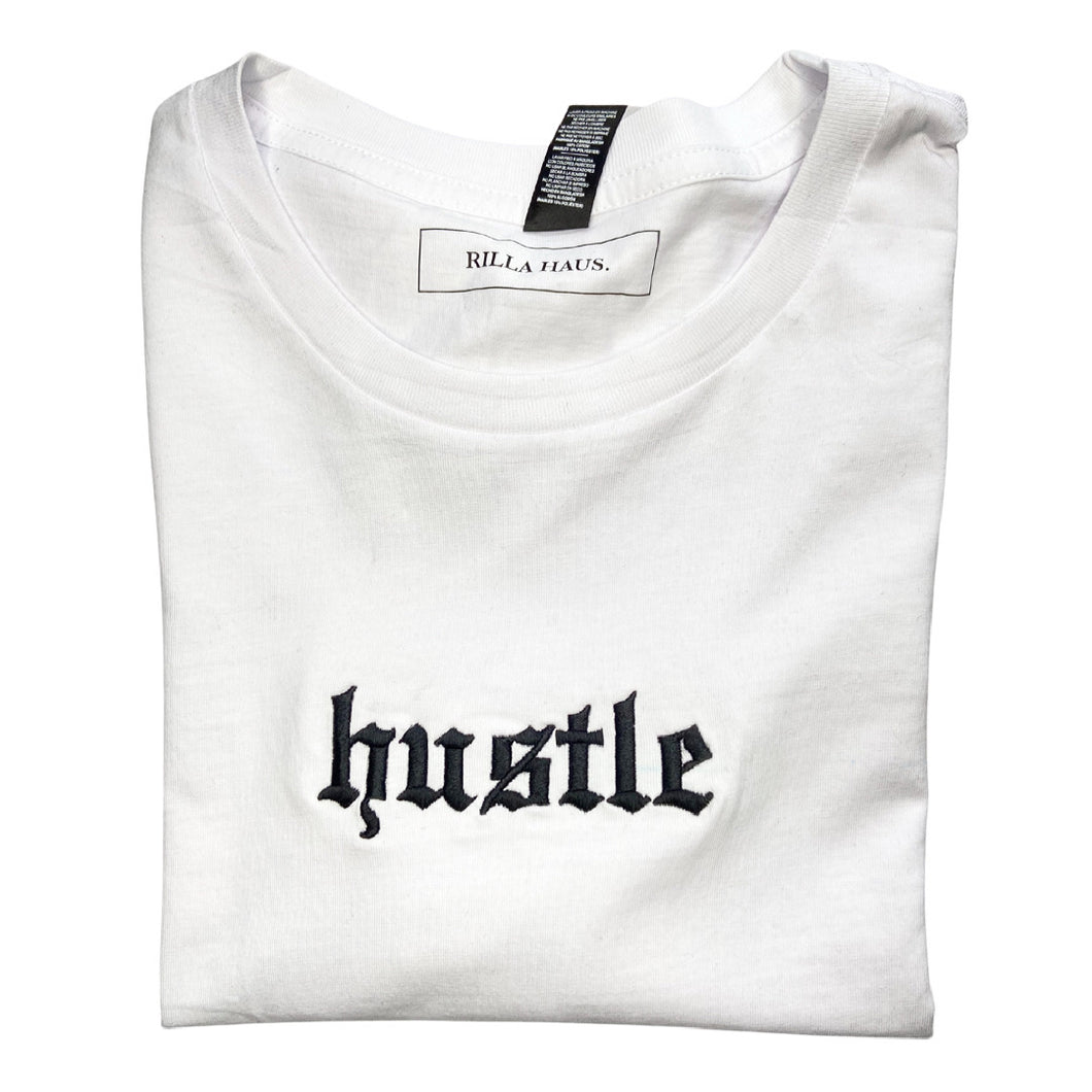 HUSTLE Embroidered Statement T-shirt